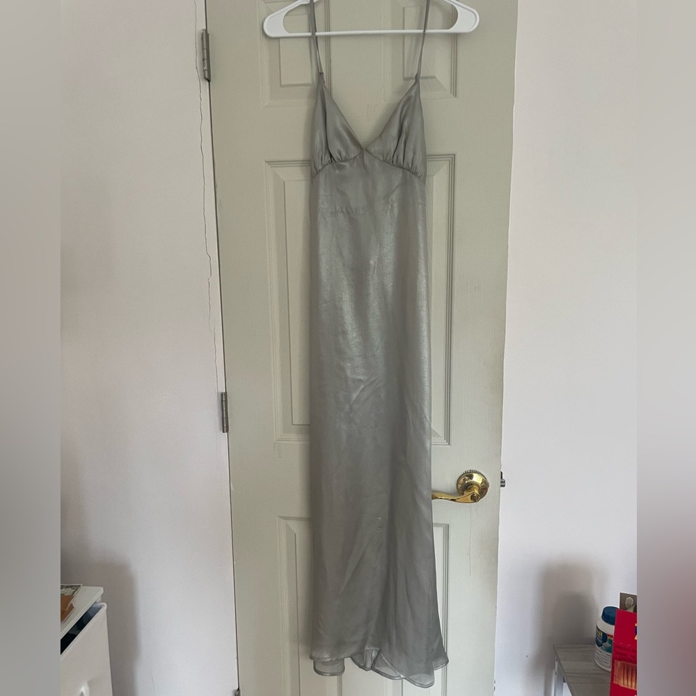Sheer Silver Maxi Dress